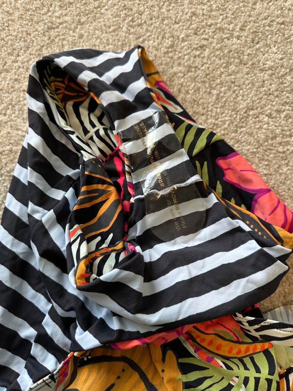 Maaji Tropical Floral One-Piece Swimsuit - Black Base with Pink, Mustard & Green - Picture 4 of 4